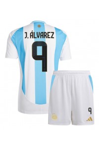 Argentina Julian Alvarez #9 Babyklær Hjemme Fotballdrakt til barn Copa America 2024 Korte ermer (+ Korte bukser)